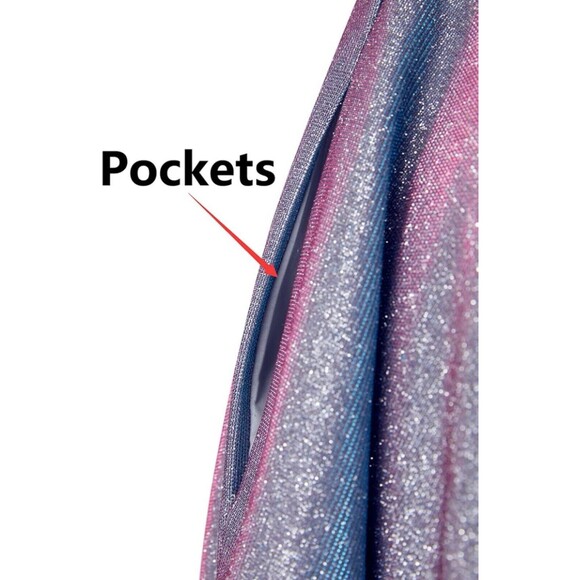 NWOT Sparkle Homecoming Prom Formal Dress Sz 2 Adjustable Purple Blue Iridescent - Picture 4 of 16